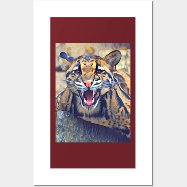 Clouded Leopard Wall Art by Sharonzoolady